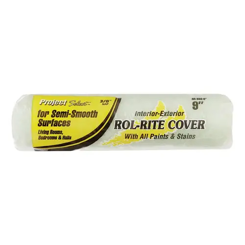 Paint Roller Cover Rol-Rite Polyester 9" W X 3/8" Regular Cream Paint Roller Cover Rol-Rite Polyester 9" W X 3/8" Regular Cream