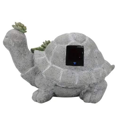 Garden Statue Resin/Stone Gray 7" Turtle Gray