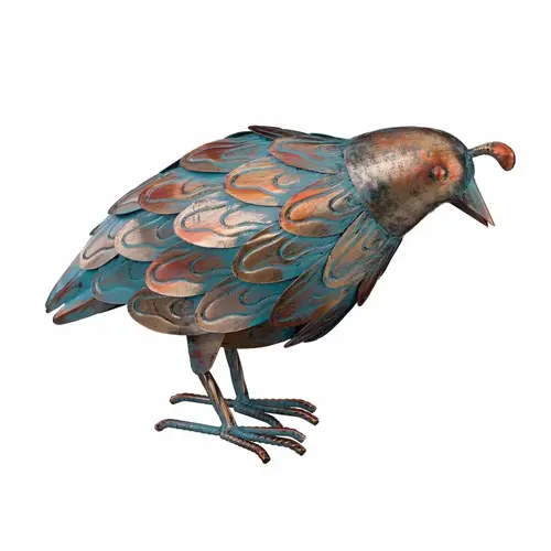 Statue Multicolored Metal 9" H Quail Patina Statue Multicolored Metal 9" H Quail Patina