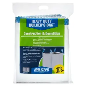 HALSTED 1303204 Open Top Garbage Can Builders Bag 200 gal White Plastic White