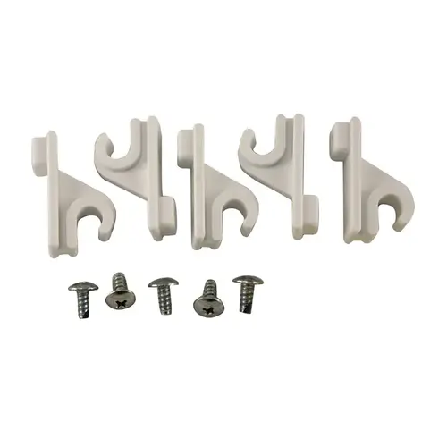 Adjustable Pole Clips and Caps Plastic/Steel White Adjustable Pole Clips and Caps Plastic/Steel White