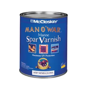 McCloskey 080.0006537.005 Man O' War 080.000.005 Marine Spar Varnish, Semi-Gloss, Clear, Liquid, 1 qt