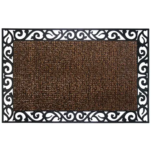 Door Mat Clean Machine 36" L X 24" W Brown Wrought Iron Indoor and Outdoor AstroTurf Nonslip Brown Door Mat Clean Machine 36" L X 24" W Brown Wrought Iron Indoor and Outdoor AstroTurf Nonslip Brown