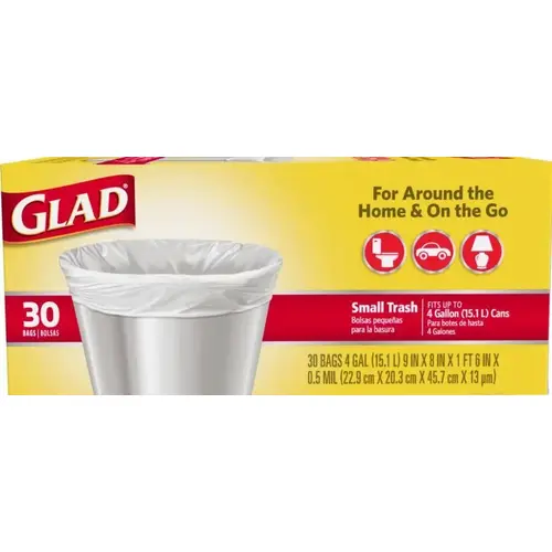 Glad Flat Top Small 4 Gallon 6/30ct Glad Flat Top Small 4 Gallon 6/30ct