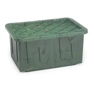 Homz 4427CMOG.04-XCP4 Storage Tote Durabilt 14.38" H X 30.75" W X 20.5" D Stackable Green - pack of 4