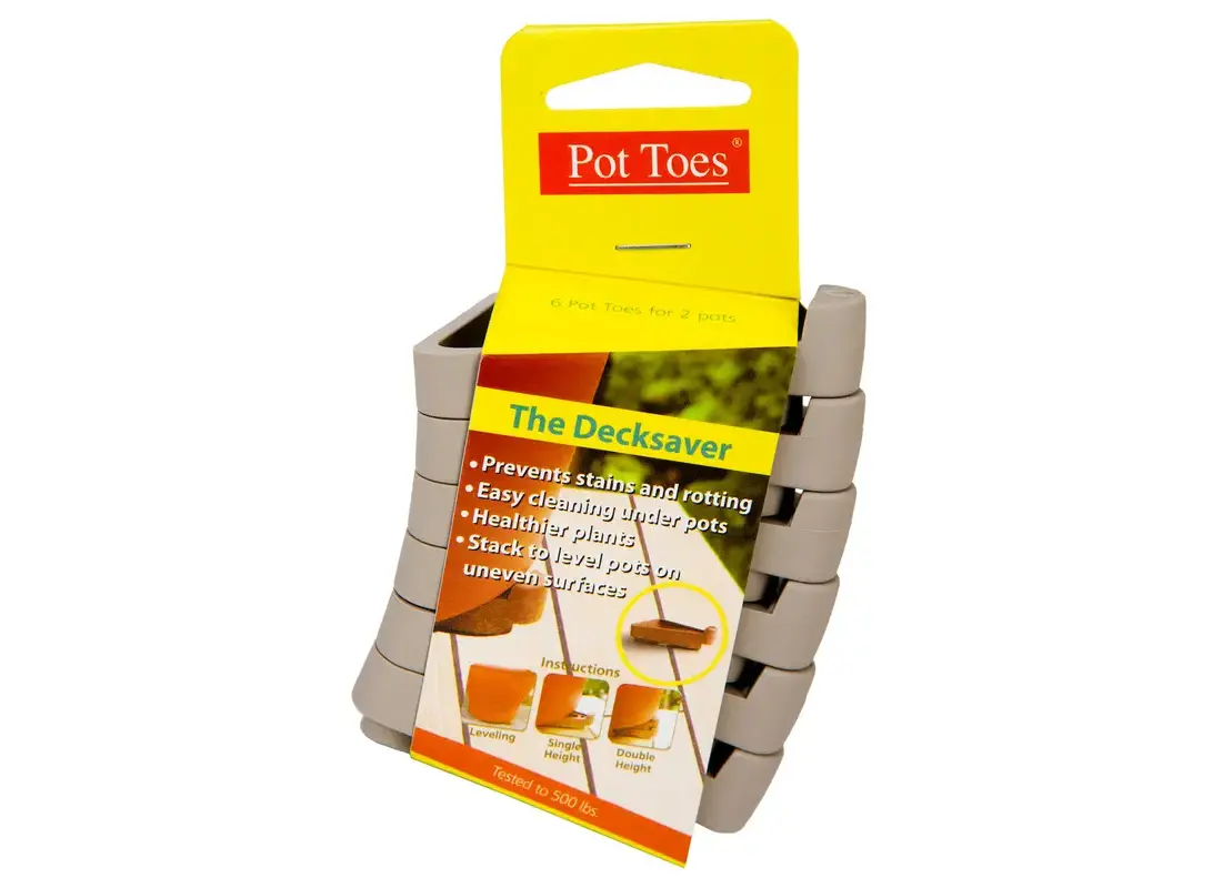 Pot Toes PT-06LGCS Decksaver Garden Pot Toes, Light Gray, 3 In - pack of 36  Buy Now
