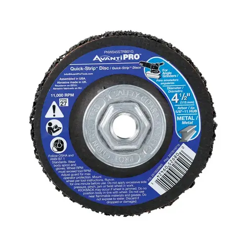 Grinding Disc Quick-Strip 4-1/2" D X 5/8" Silicon Carbide