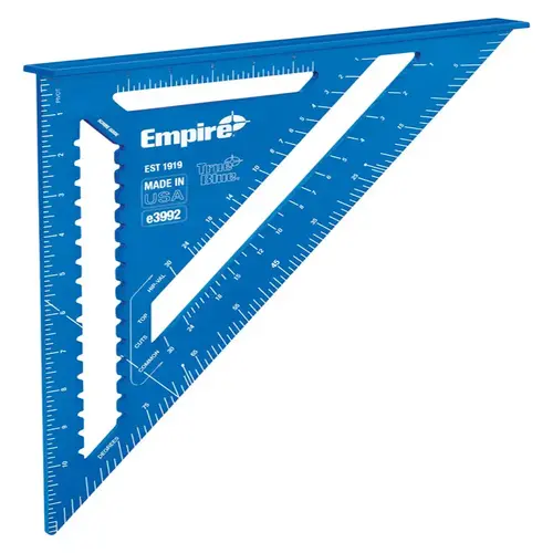 Rafter Square, 0.13 in Graduation, Aluminum, 12 in L, 11.9 in W Blue Rafter Square, 0.13 in Graduation, Aluminum, 12 in L, 11.9 in W Blue