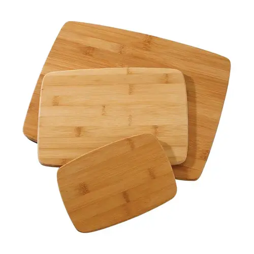 Cutting Board Set 14" L X 11" W X 0.25" T Bamboo Natural