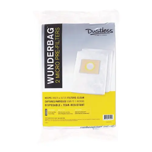 Filter Bag Wunderbag 12" L X 13" W Universal White Pair Filter Bag Wunderbag 12" L X 13" W Universal White Pair