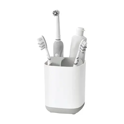 Toothbrush Holder Gray/White Plastic Gray/White