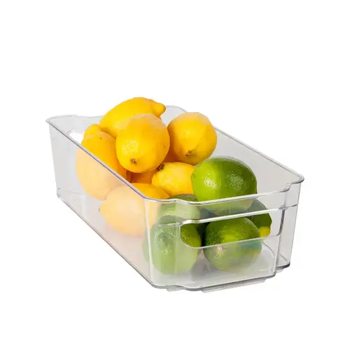 Refrigerator Organizer Bin 6.25" W X 12.5" L Clear Plastic Clear - pack of 12