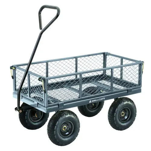 3 Cu. Ft. 400 Lb. Steel Utility Garden Cart Gray 3 Cu. Ft. 400 Lb. Steel Utility Garden Cart Gray