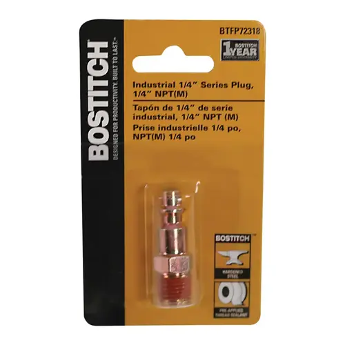 Hose Plug, 1/4 in, NPT Male, Steel, Plated