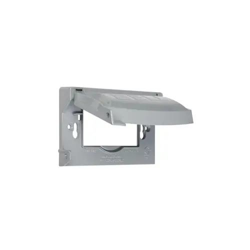 Weatherproof Cover Rectangle Die-Cast Metal 1 gang For Damp Locations and Wet Locations Gray
