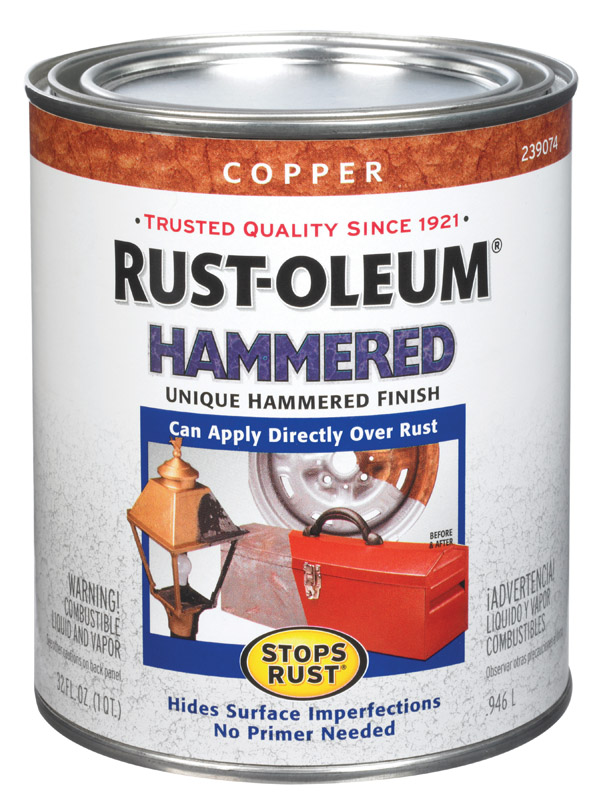 Rust-Oleum 239074 Protective Paint Stops Rust Hammered Copper 1 qt Copper