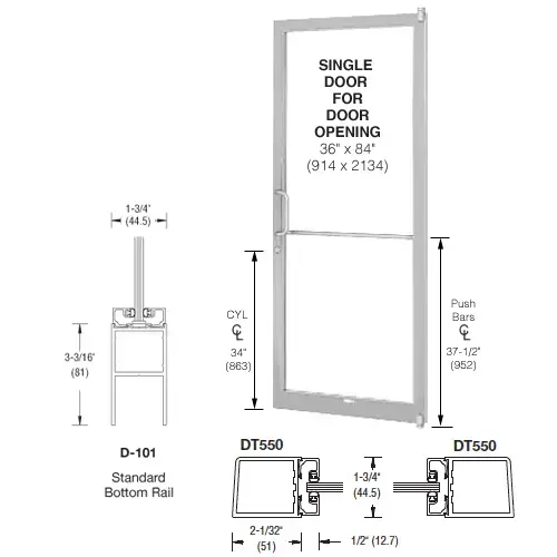Clear Anodized 250 Series Narrow Stile (RHR) HRSO Single 3'0 x 7'0 Offset Hung with Pivots for Surf Mount Closer Complete Door for 1" Glass with Standard MS Lock and Bottom Rail Clear Anodized 250 Series Narrow Stile (RHR) HRSO Single 3'0 x 7'0 Offset Hung with Pivots for Surf Mount Closer Complete Door for 1" Glass with Standard MS Lock and Bottom Rail