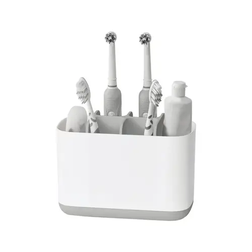 Toothbrush Holder Light Gray/White Plastic Light Gray/White Toothbrush Holder Light Gray/White Plastic Light Gray/White