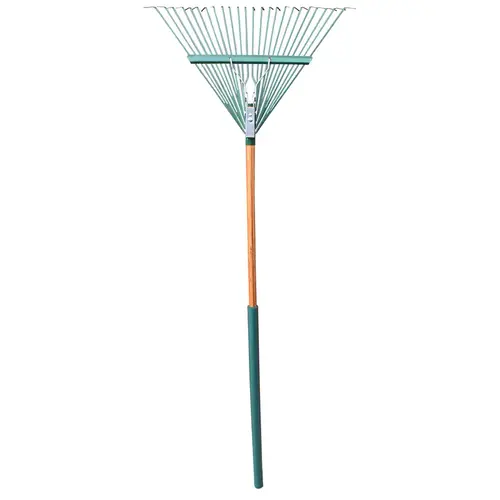 DS24-54C Deluxe Springback Rake, 24 in L Head, Steel Tine, 54 in L Handle