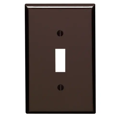 1-Gang Smooth Plastic Mid-Way Toggle Switch Wall Plate, Brown - pack of 25 1-Gang Smooth Plastic Mid-Way Toggle Switch Wall Plate, Brown - pack of 25