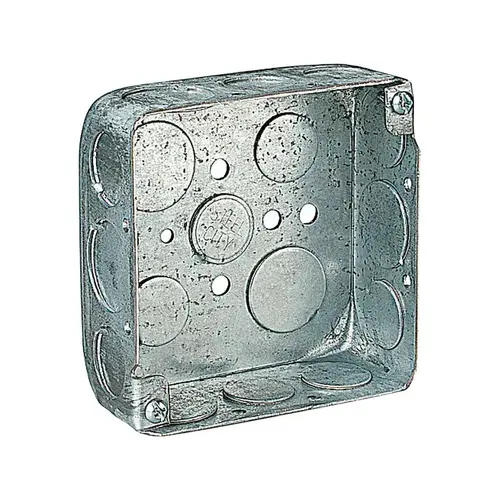 Outlet Box 21 cu in Square Galvanized Steel Silver Silver Outlet Box 21 cu in Square Galvanized Steel Silver Silver