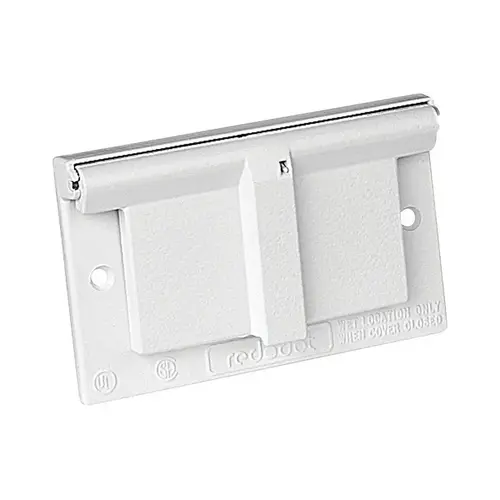 Weather Proof Receptacle Box Cover Rectangle Zinc 1 gang For 1 GFCI Receptacle White Weather Proof Receptacle Box Cover Rectangle Zinc 1 gang For 1 GFCI Receptacle White