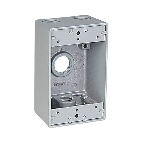 Weatherproof Box 19 cu in Rectangle Aluminum 1 gang Silver Silver Weatherproof Box 19 cu in Rectangle Aluminum 1 gang Silver Silver