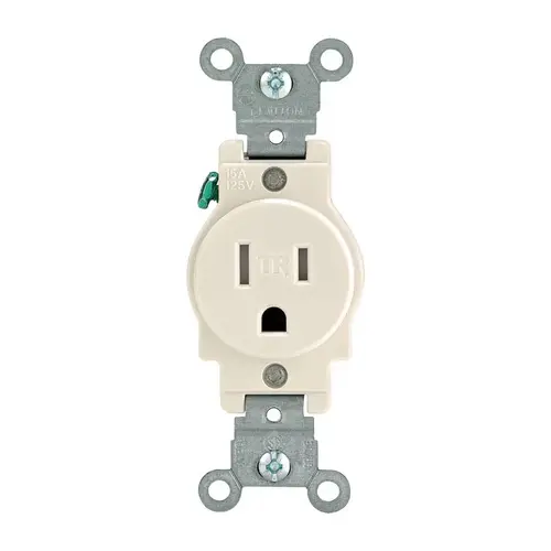 Tamper Resistant Outlet 15 amps 125 V Single Light Almond 5-15R Light Almond Tamper Resistant Outlet 15 amps 125 V Single Light Almond 5-15R Light Almond