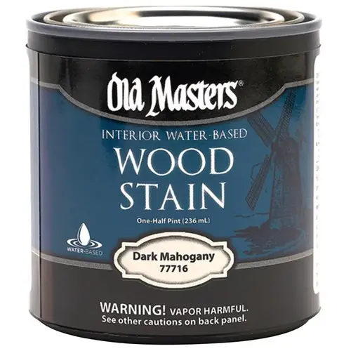 Wood Stain Semi-Transparent Dark Mahogany Water-Based Latex 0.5 pt Dark Mahogany - pack of 6 Wood Stain Semi-Transparent Dark Mahogany Water-Based Latex 0.5 pt Dark Mahogany - pack of 6