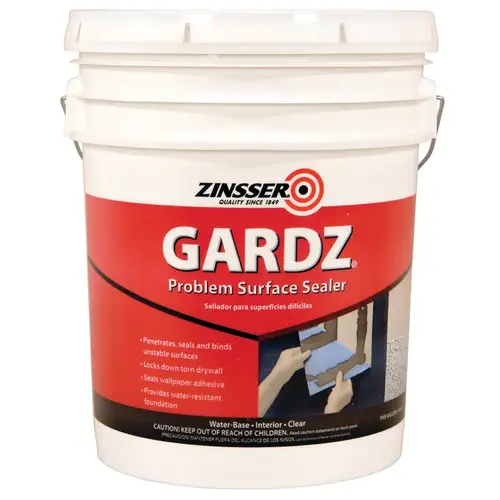 Problem Surface Sealer Gardz Clear Matte Water-Based Acrylic 5 gal Clear Problem Surface Sealer Gardz Clear Matte Water-Based Acrylic 5 gal Clear