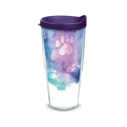 Double Wall Tumbler 24 oz Paw Prints Multicolored BPA Free Multicolored Double Wall Tumbler 24 oz Paw Prints Multicolored BPA Free Multicolored