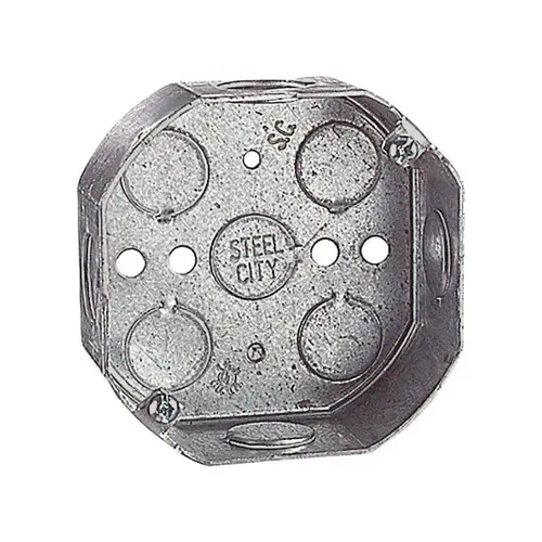 Electrical Ceiling Box 15.8 cu in Octagon Steel Silver Silver Electrical Ceiling Box 15.8 cu in Octagon Steel Silver Silver