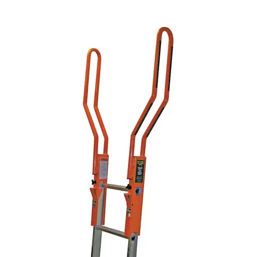 Safe-T Ladder Extension System, Aluminum, Black/Orange, Powder-Coated