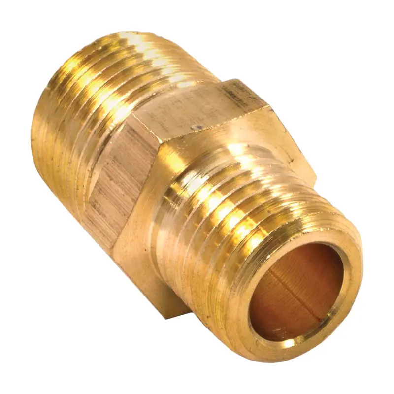 Forney 3/8 In. MPNT x 1/4 In. MNPT Brass Reducer Adapter 75533 Forney 3/8 In. MPNT x 1/4 In. MNPT Brass Reducer Adapter 75533