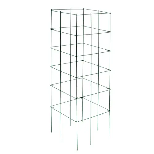 Tomato Cage 44" H X 11.5" W Silver Steel Galvanized Black Tomato Cage 44" H X 11.5" W Silver Steel Galvanized Black