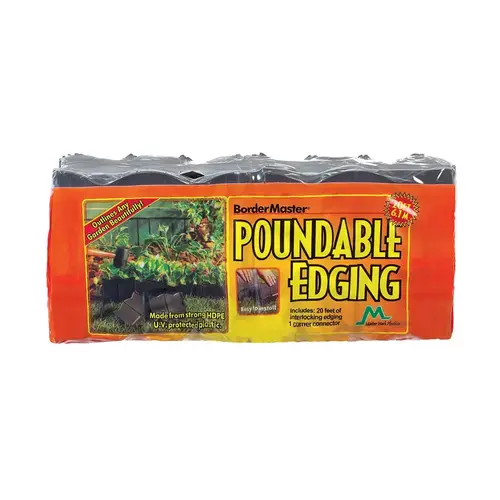 Poundable Edging 20 ft. L X 6" H Plastic Black Black Poundable Edging 20 ft. L X 6" H Plastic Black Black