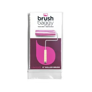 BrushBaggy BBS301 Paint Roller Cover Baggy 6" W X 12.75" L Clear Polypropylene Clear