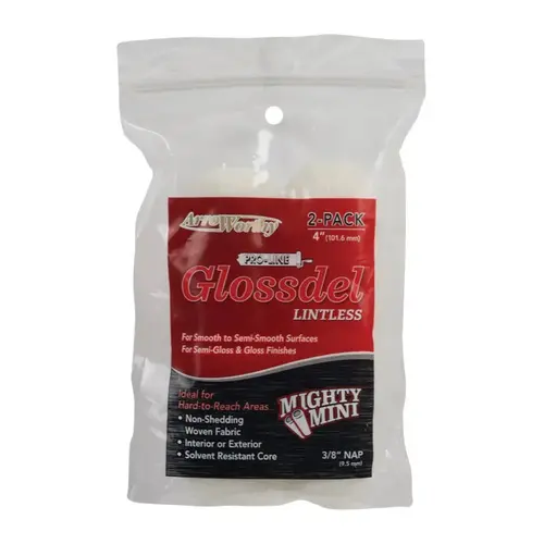 COVER ROLLER MINI 3/8IN NP 4IN - Pair White - 2 per pack x12 packs COVER ROLLER MINI 3/8IN NP 4IN - Pair White - 2 per pack x12 packs