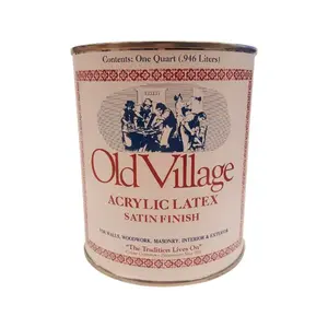 Old Village 1755QT Paint Satin Plantation Red Water-Based Exterior and Interior 1 qt Plantation Red