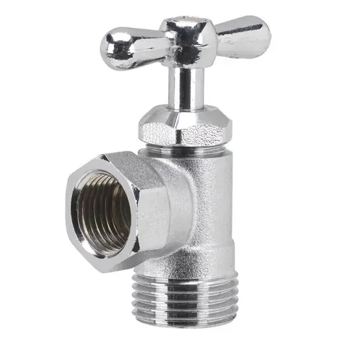 Washing Machine Valve 1/2" FIP pc T X 3/4" S MHT Brass Brass