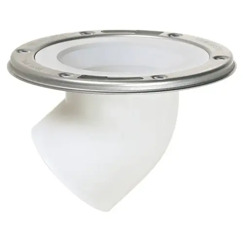 3 In. Spigot Schedule 40 DWV 45D Offset PVC Closet Flange 3 In. Spigot Schedule 40 DWV 45D Offset PVC Closet Flange