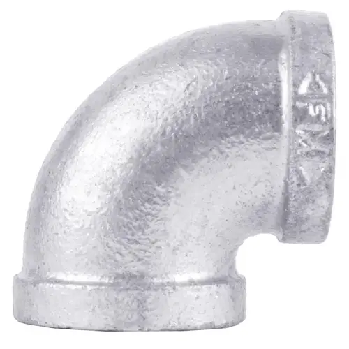 90 Degree Elbow 2-1/2" FIP each X 2-1/2" D FIP each Galvanized Malleable Iron Galvanized