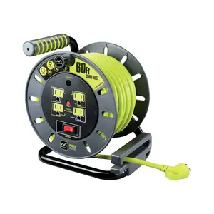 Masterplug OMA601114G4SL-A Cord Reel 60 ft. L PVC Gray/Green