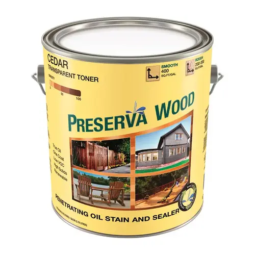 Penetrating Wood Stain/Sealer Transparent Cedar Oil-Based Oil 1 gal Cedar Penetrating Wood Stain/Sealer Transparent Cedar Oil-Based Oil 1 gal Cedar