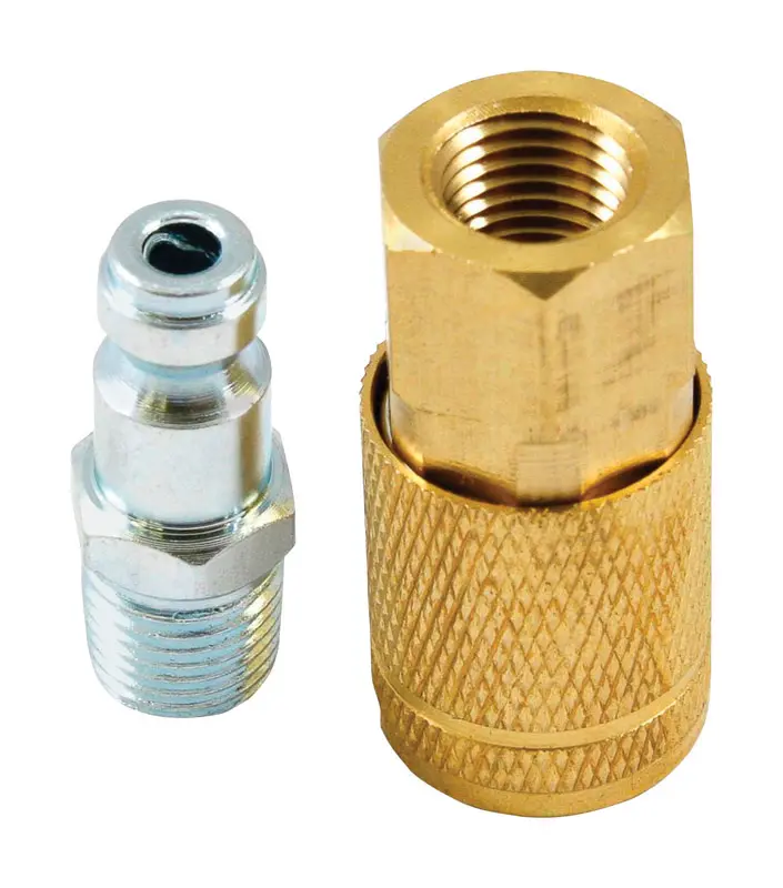 Forney Air Coupler and Plug Set Brass/Steel 1/4 1/4 Pair 75519 Forney Air Coupler and Plug Set Brass/Steel 1/4 1/4 Pair 75519