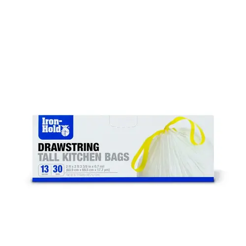 Tall Kitchen Bags 13 gal Drawstring White - pack of 12 Tall Kitchen Bags 13 gal Drawstring White - pack of 12
