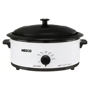 Nesco 4816-14 Electric Roaster White Porcelain 6 qt 9.25" H X 12" W X 17" L White