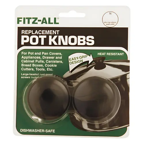 Replacement Pot Knob Plastic Black Black