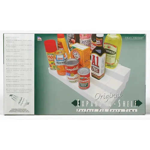 Expandable Shelf 8" H X 4.13" W X 27" L White White Expandable Shelf 8" H X 4.13" W X 27" L White White