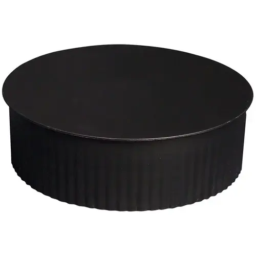 Termination Cap 4" D Steel Crimped Black Termination Cap 4" D Steel Crimped Black